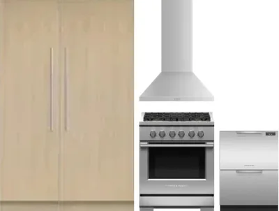 5 Piece Package Includes Refrigerator, Freezer, Range, Hood And Dishwasher
